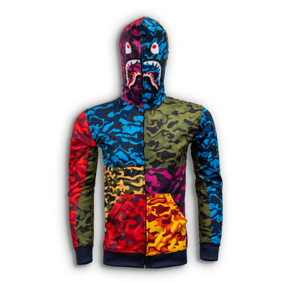 PUBG Bape Multi Color Full Zipper Hoodie Set