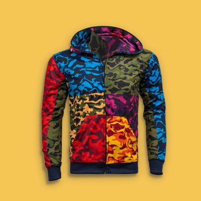 PUBG Bape Multi Color Full Zipper Hoodie Set